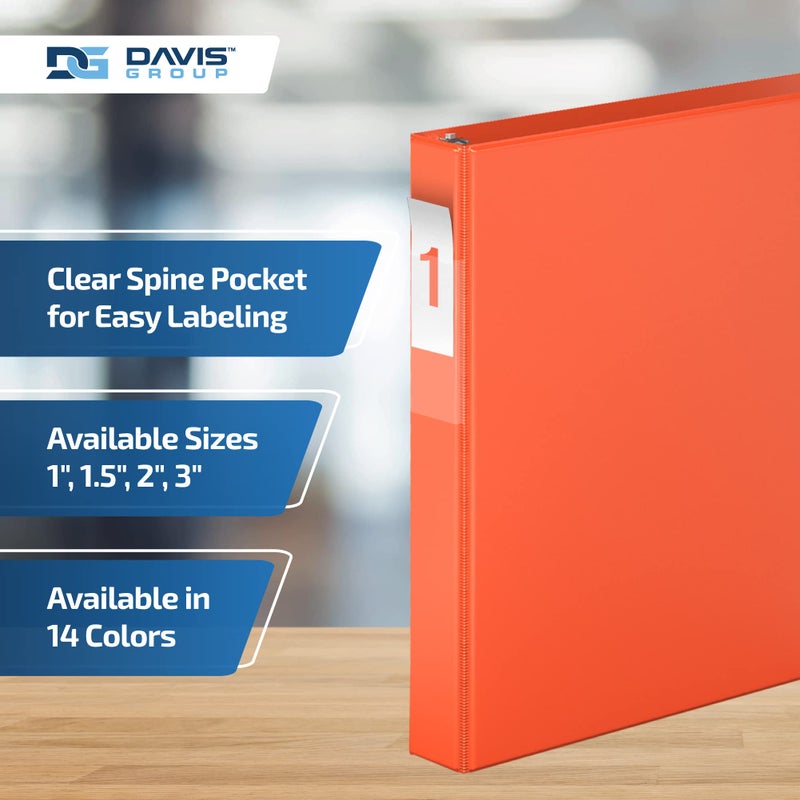 Davis Group Premium Economy 6-Pack 3-Ring Binders for School or Office, D-Ring Binders, 1 Inch, Orange - Image 4